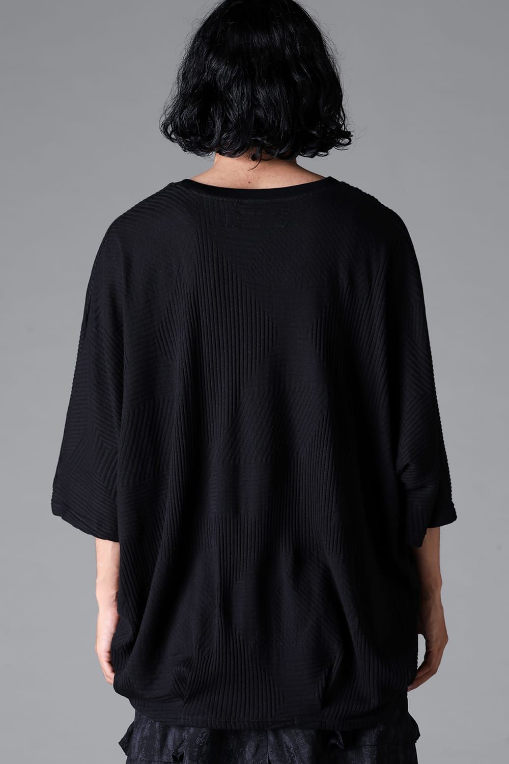 《2026SS先行予約》Deformed Stripe Pattern Dolman Tee "Black / Cream" /ディフォルメドストライプパターンドルマンTee"ブラック/クリーム"