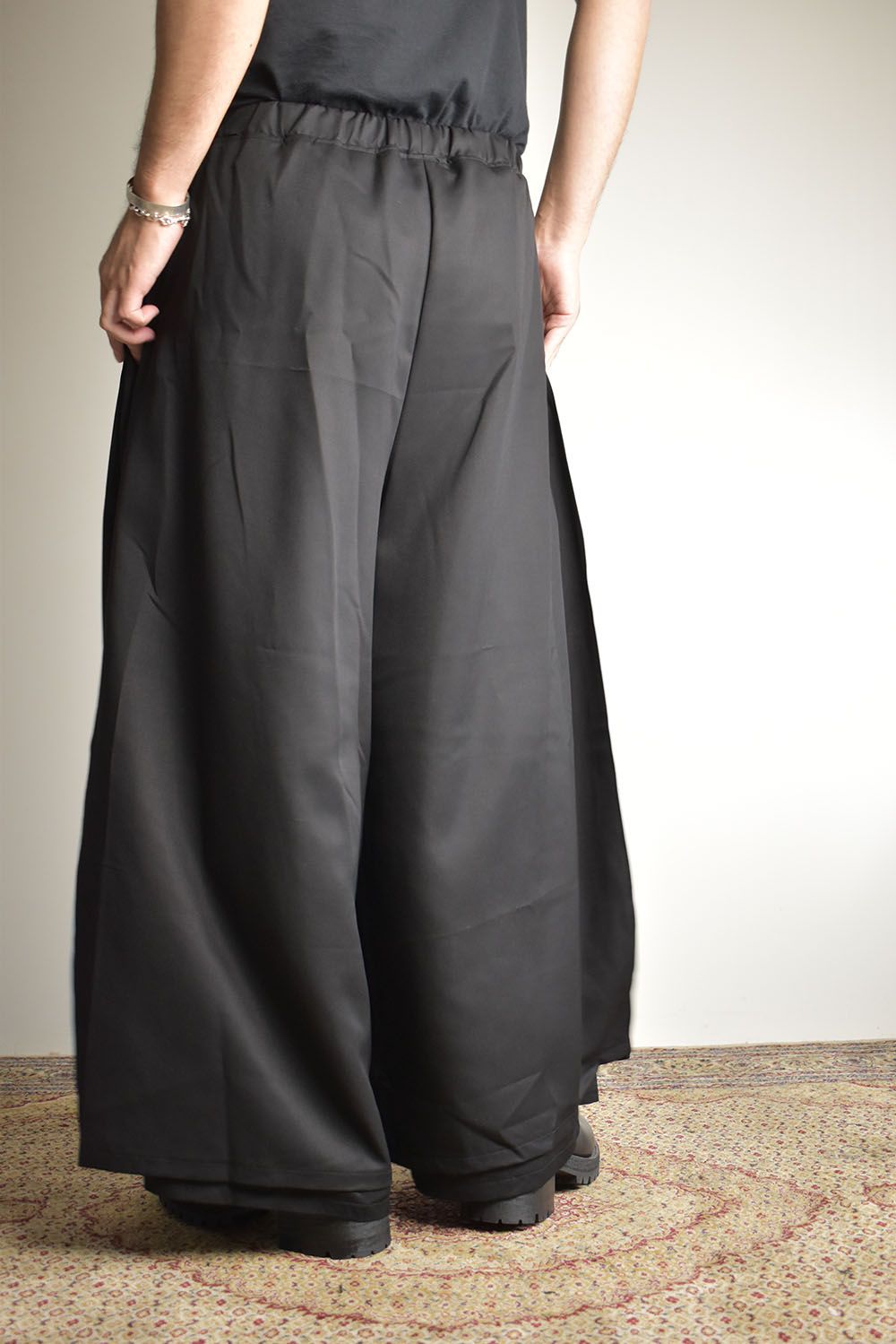 Layerd Slit Hakama Pants"Black" / レイヤードスリット袴パンツ"ブラック"