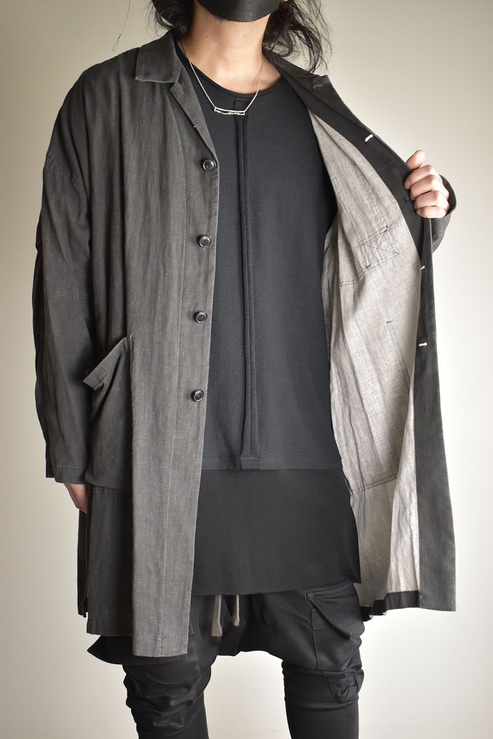 Pigmented Viera Shop Coat"Charcoal" / 顔料刷りビエラショップコート"チャコール"