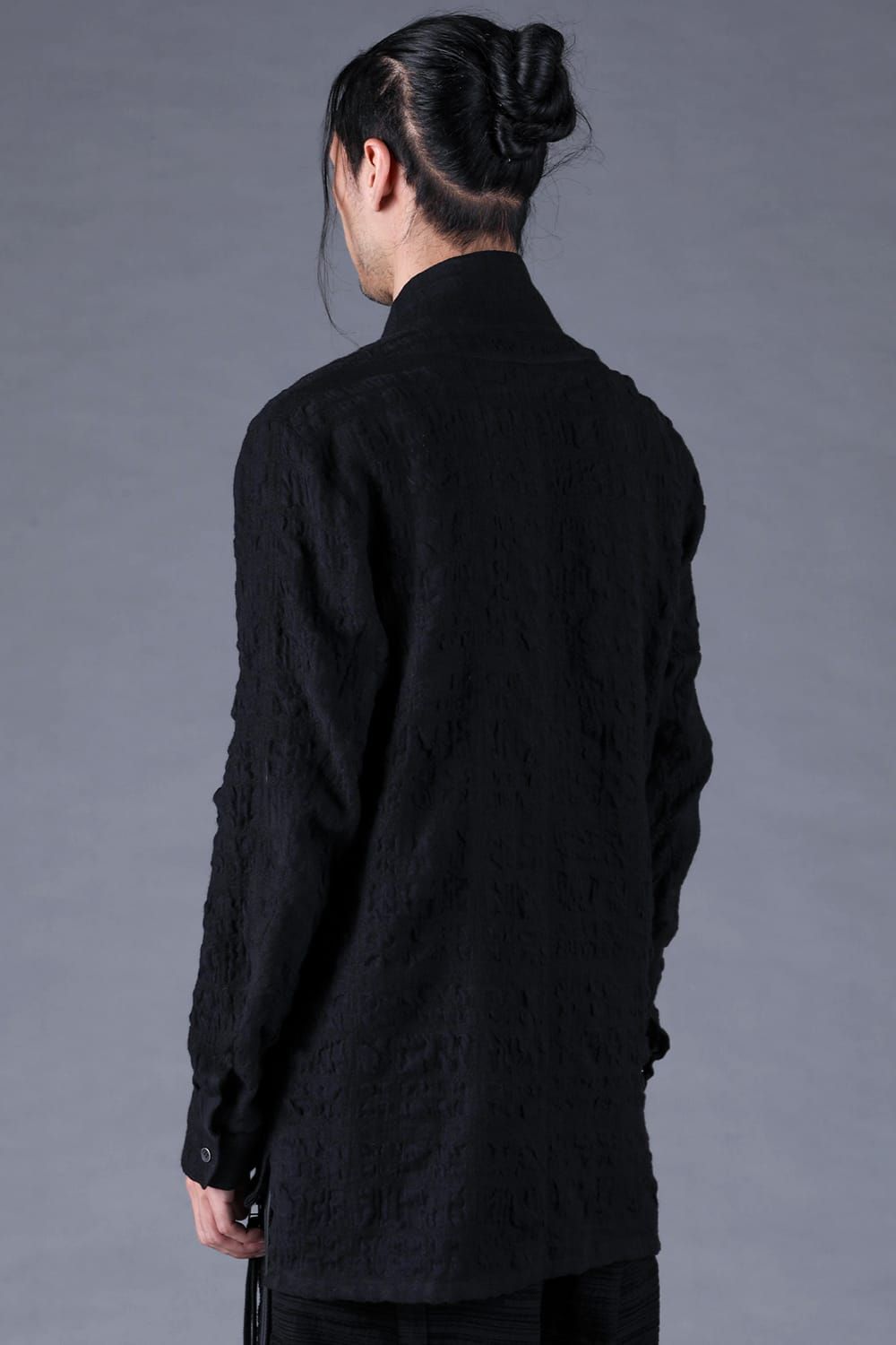 Shadow Check Shawl Collar Shirt"Black" / シャドウチェックショールカラーシャツ"ブラック"