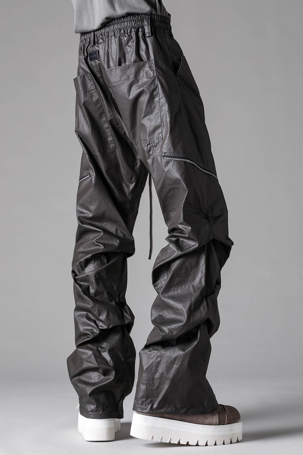 《2027SS先行予約》Side Zip Tuck Baggy Pants"Black / Khaki" / サイドジップタックバギーパンツ"ブラック / カーキ"