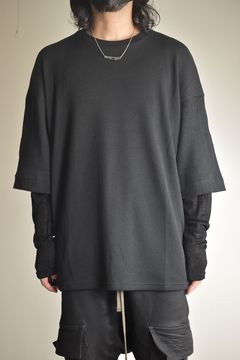 Layered Crew Neck Top"Black" / レイヤードクルーネックトップ"ブラック"