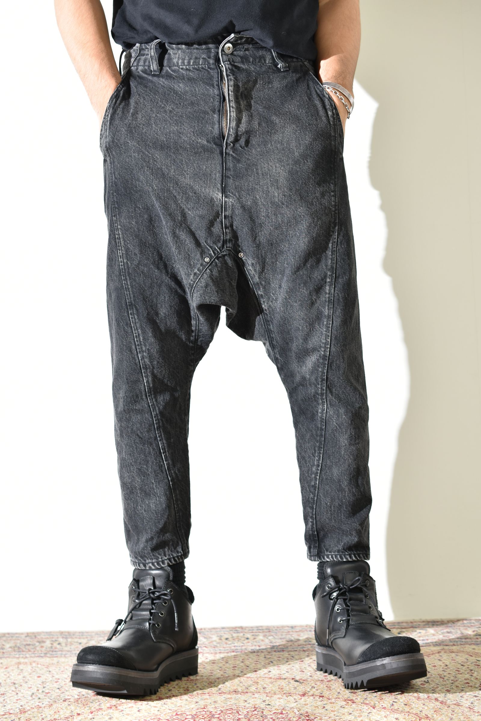 Sarrouel Denim Pants "Mist Bleach Black" / サルエルデニムパンツ "ミストブリーチブラック"