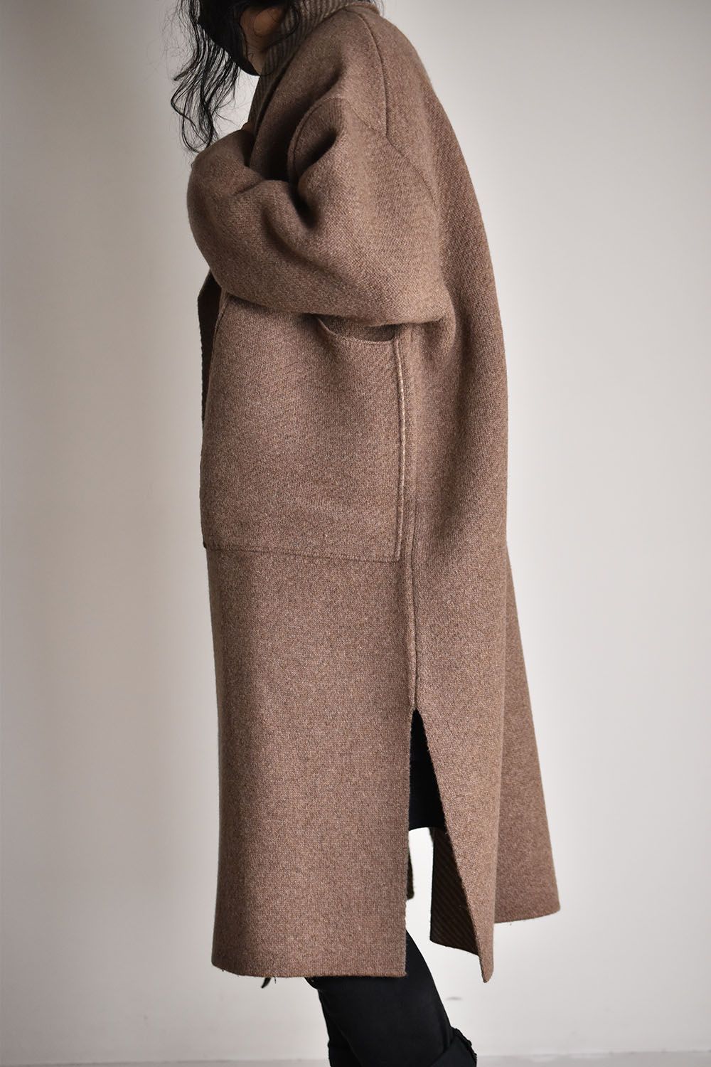 Reversible Knit Coat"Beige"/リバーシブルニットコート"ベージュ"