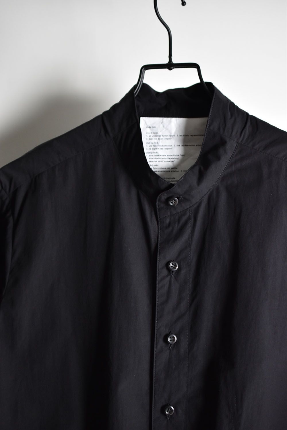 コットンタイプライターLong Shirts"Black"/ ロングシャツ"ブラック"