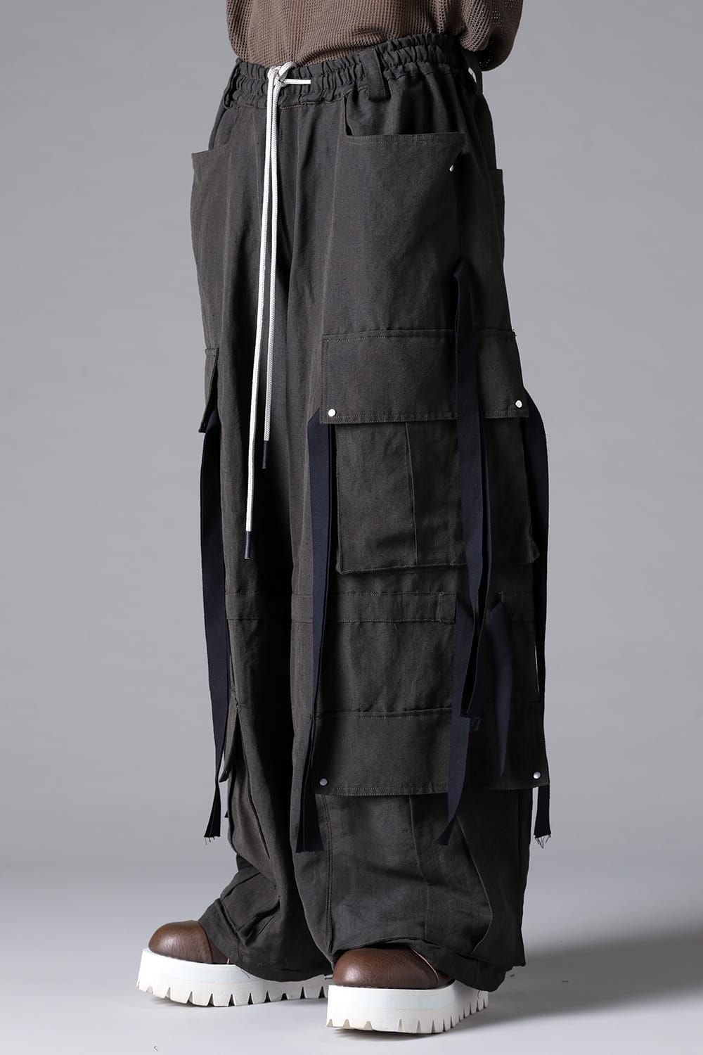《2026SS先行予約》Cargo Wide With Hangingstraps Pants"Black / Stone /Khaki /D.Grey / ST×GY" / カーゴワイドウィズハンギングストラップパンツ"ブラック/ストーン/カーキ/ダークグレー/ストライプ×ダークグレー"