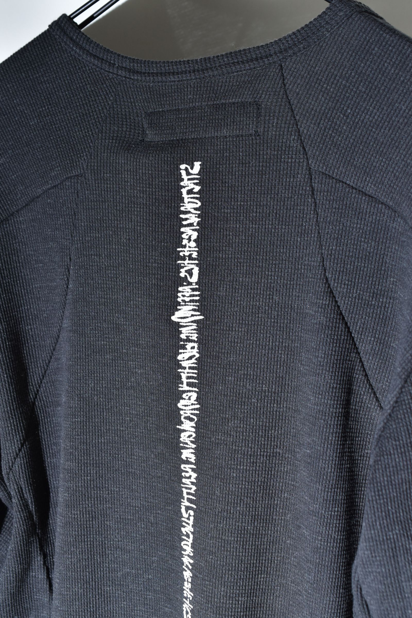 Back Printed Waffle Jersey Long  Sleeve Tee"D.Grey" バックプリントワッフルジャージーロングスリーブTee"ダークグレー"