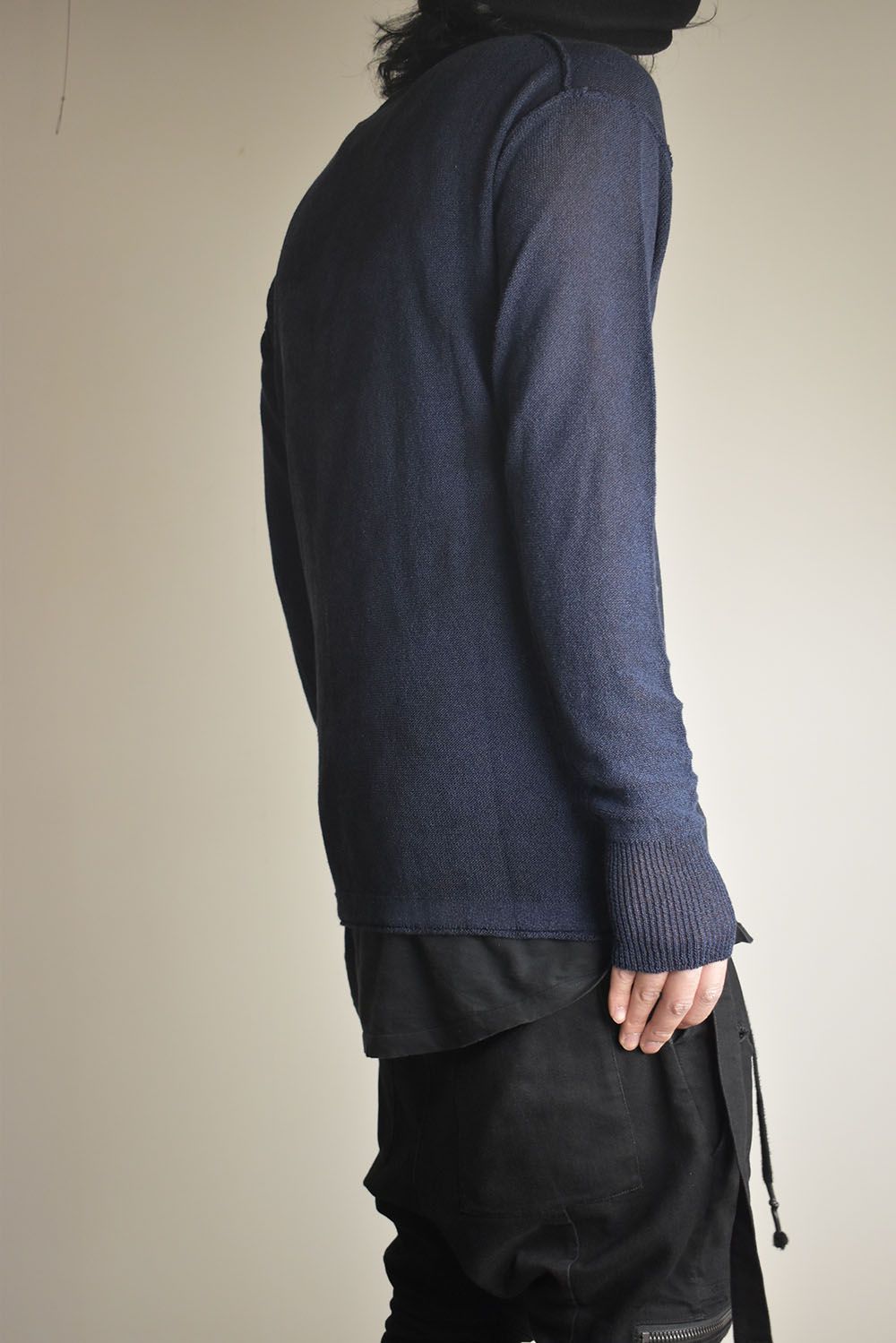 7G Paper Yarn Knit Pullover"Navy" / 7Gペーパーヤーンニットプルオーバー"ネイビー"