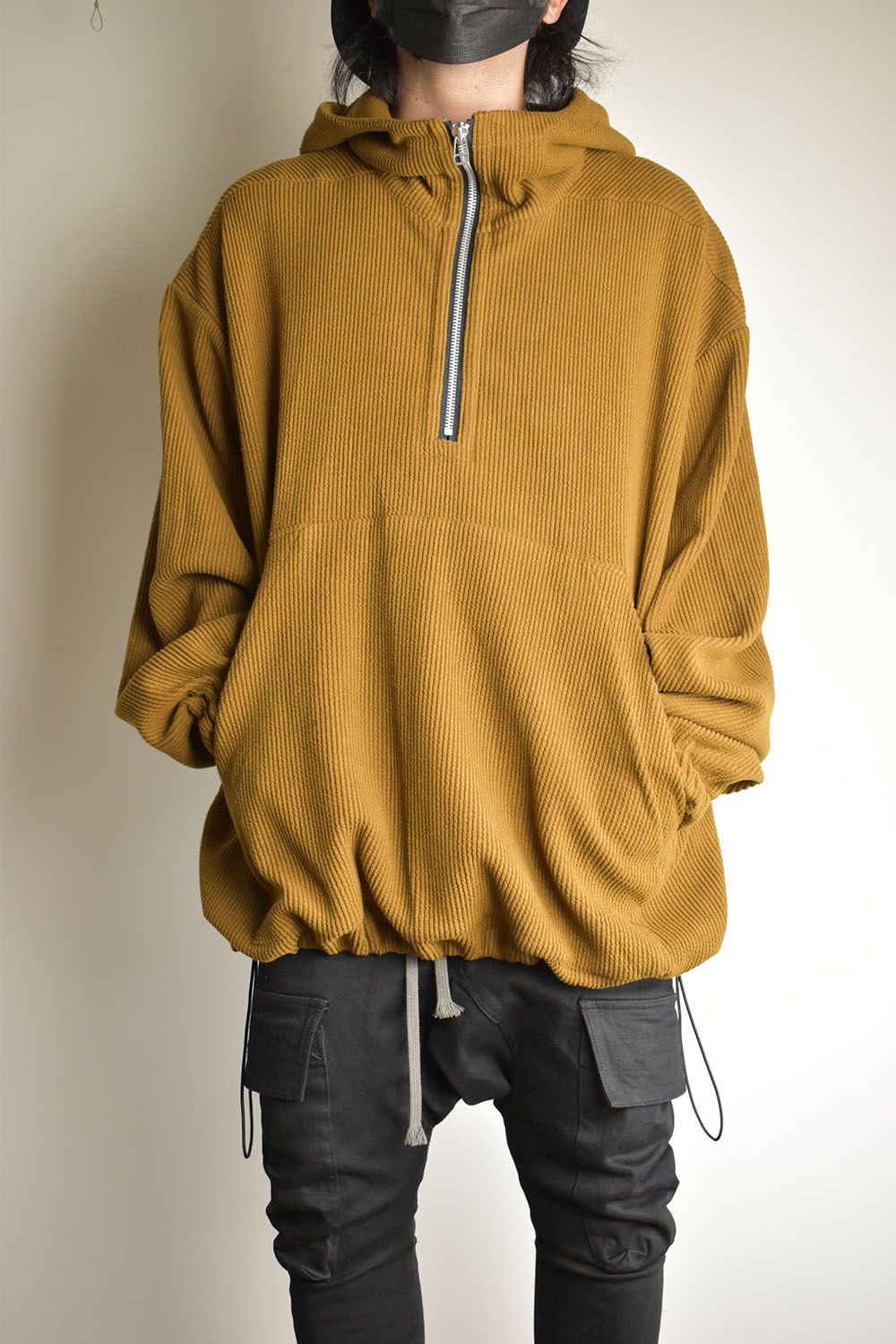 Kint Corduroy Hoodie"Camel" / ニットコーデュロイフーディ"キャメル"