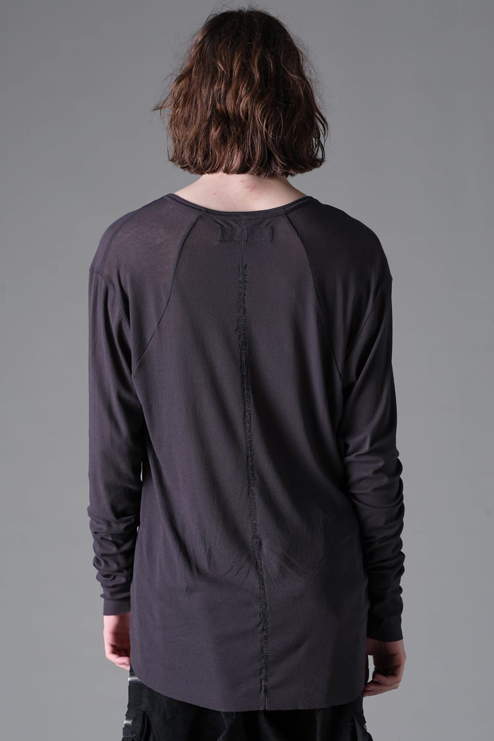 《2026AW先行予約》Back Printed Rib Long  Sleeve Tee"Black / D.Grey / Ivory /Khaki"バックプリントリブロングスリーブTee"ブラック/ダークグレー/アイボリー/カーキ"