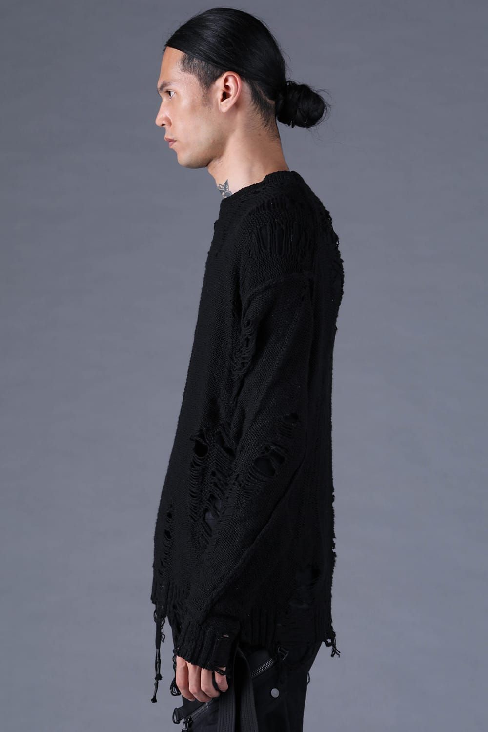 《2027SS先行予約分》3G Damage Knit Pullover "Black" / 3Gダメージニットプルオーバー"ブラック"