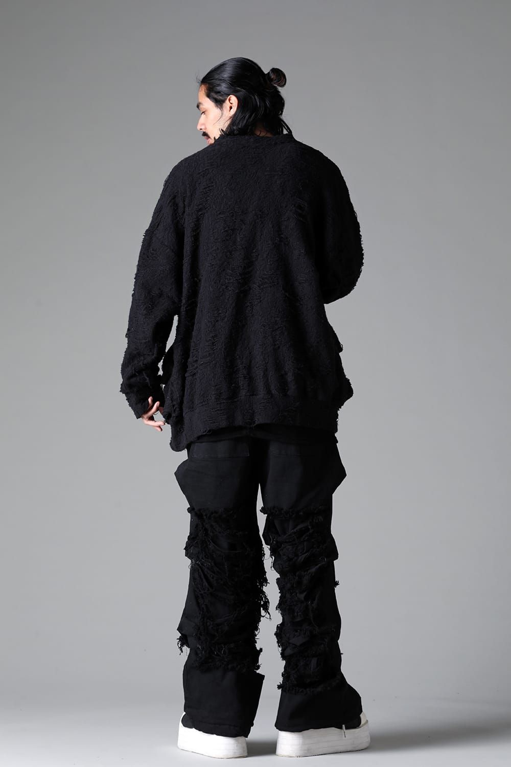 《2025AW先行予約》Damage Pile Jumbo Cardigan"Black" / ダメージパイル ジャンボカーディガン"ブラック"