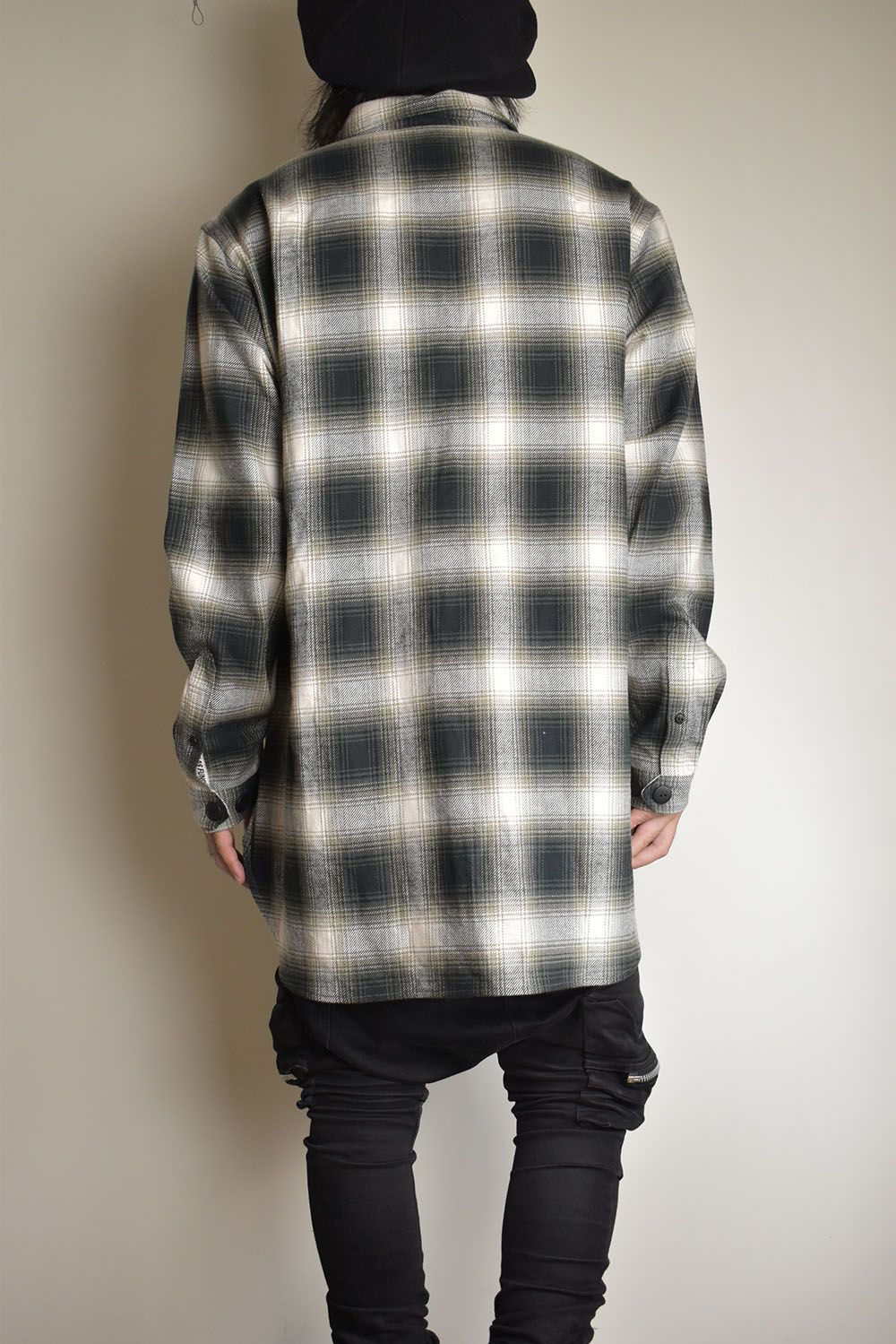 Ombre Check Long Shirts Jacket"White Check" / オンブレチェックロングシャツジャケット"ホワイトチェック"