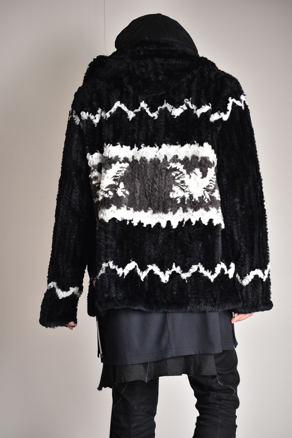 ISAMU KATAYAMA BACKLASH - Rabbit Fur Knit Hoodie