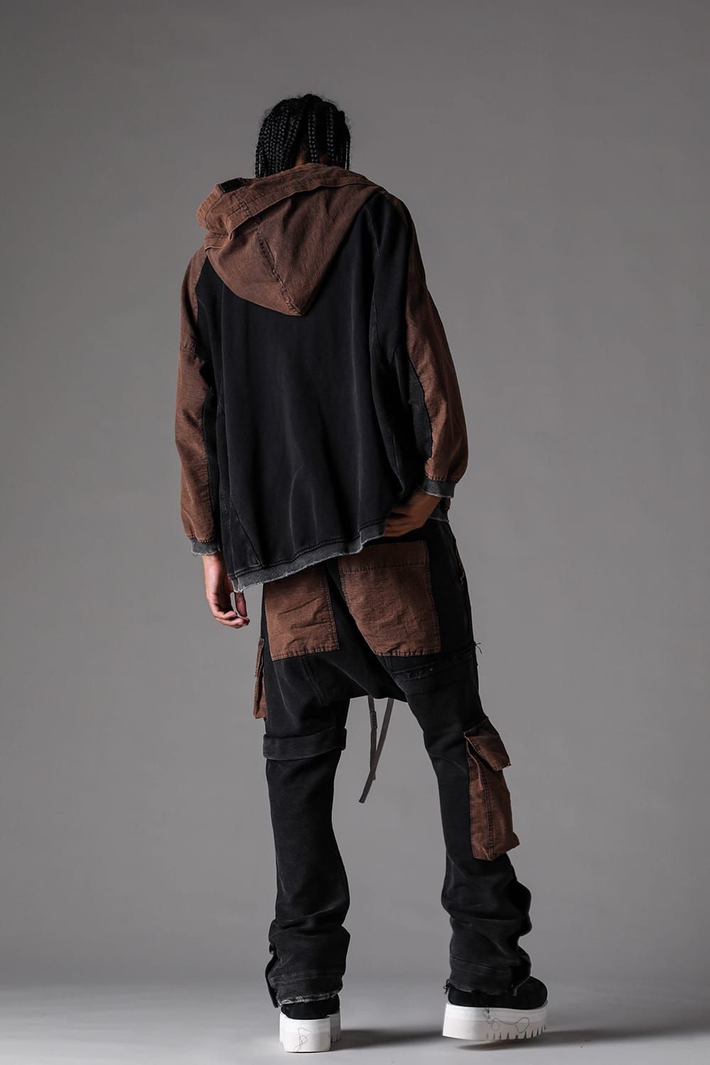 《2027SS先行予約》Vintage Cargo Flare Long Pants "Black × Brown / Grey × L.Grey / Ivory" / ヴィンテージカーゴフレアロングパンツ"ブラック×ブラウン / グレー×ライトグレー / アイボリー"