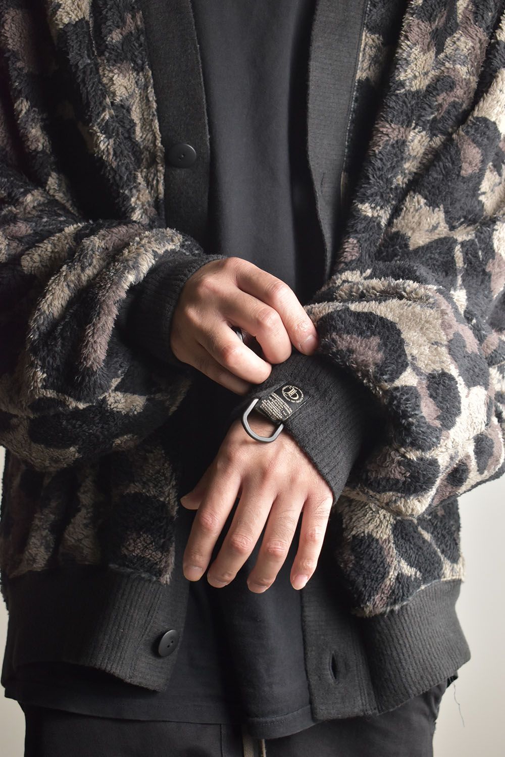 Large Leopard Fleece Cardigan "Dark Leopard" / ラージレオパードフリースカーディガン"ダークレオパード"