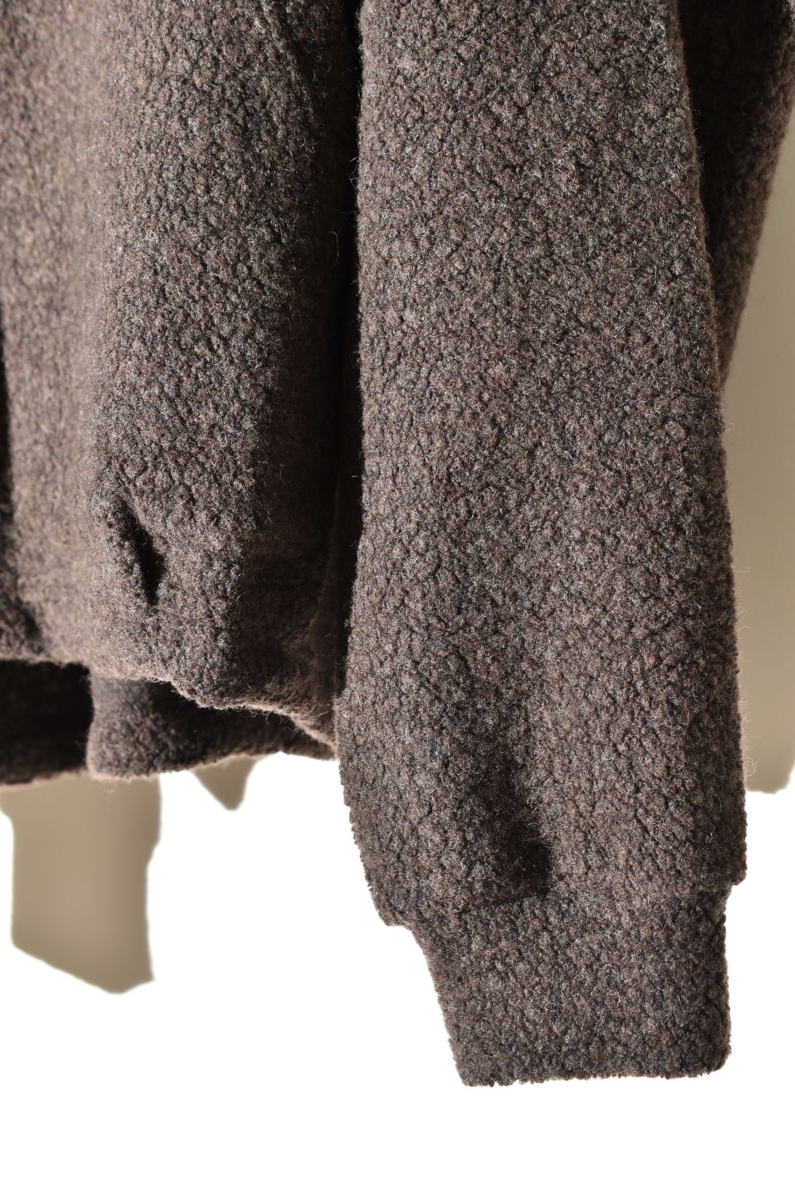 Sheep Pile Knit Dolman Hoodie Pullover"Khaki" / シープパイルニットドルマンフーディプルオーバー"カーキ"