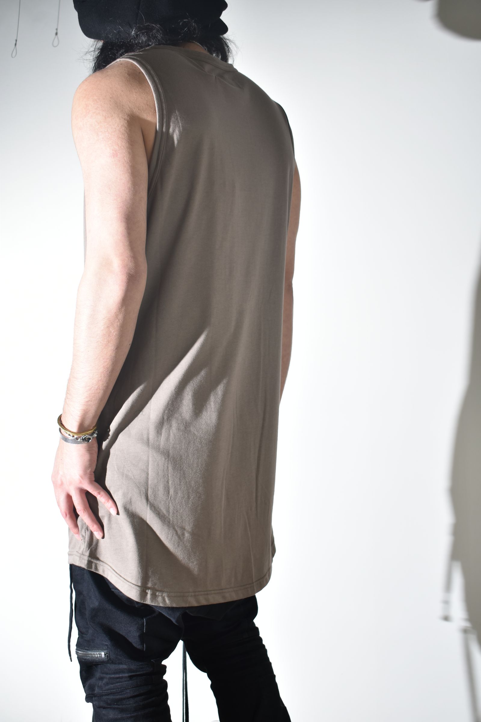 Long Tank Top"G.Brown"/ロングタンクトップ"グレーブラウン"