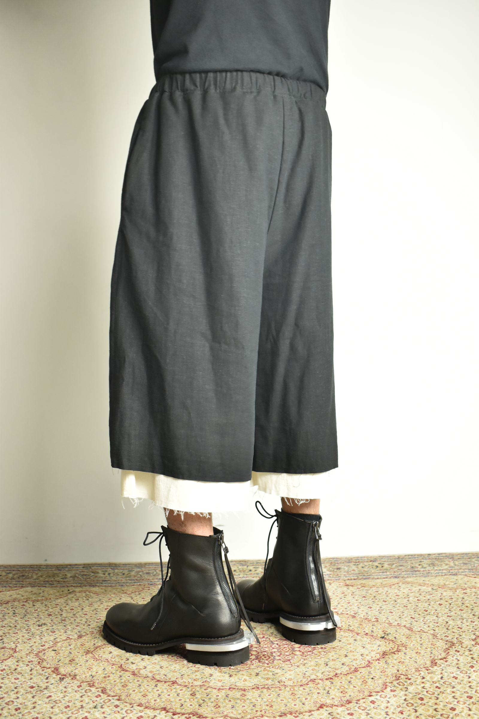 Layerd Easy Half Pants"Black" / レイヤードイージーハーフパンツ"ブラック"