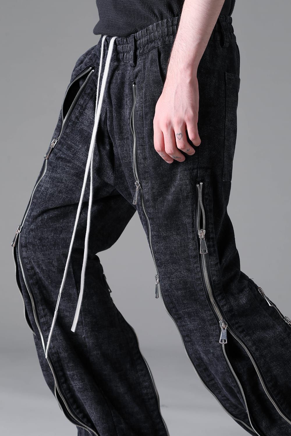 《2026AW先行予約》Zipped Fared Pants"D.Grey" / ジップフレアパンツ"ダークグレー"