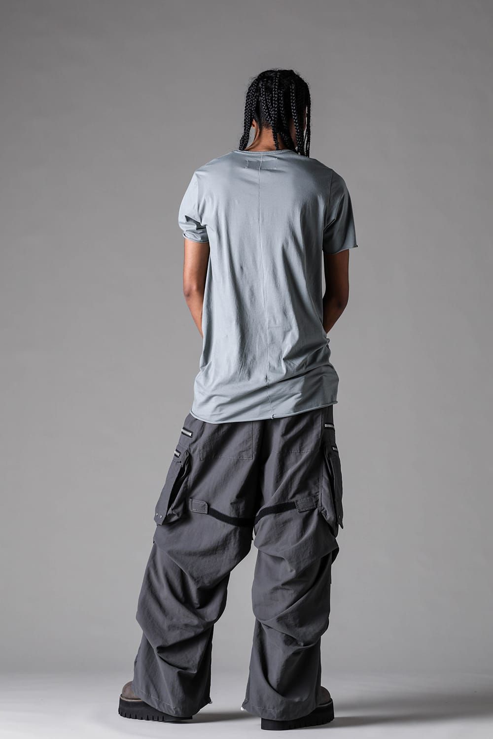 《2027SS先行予約》Rayon Nylon Cargo Tuck Wide Pants"Black / Grey / L.Khaki" /レーヨンナイロンカーゴタックワイドパンツ"ブラック/グレー/ライトカーキ"