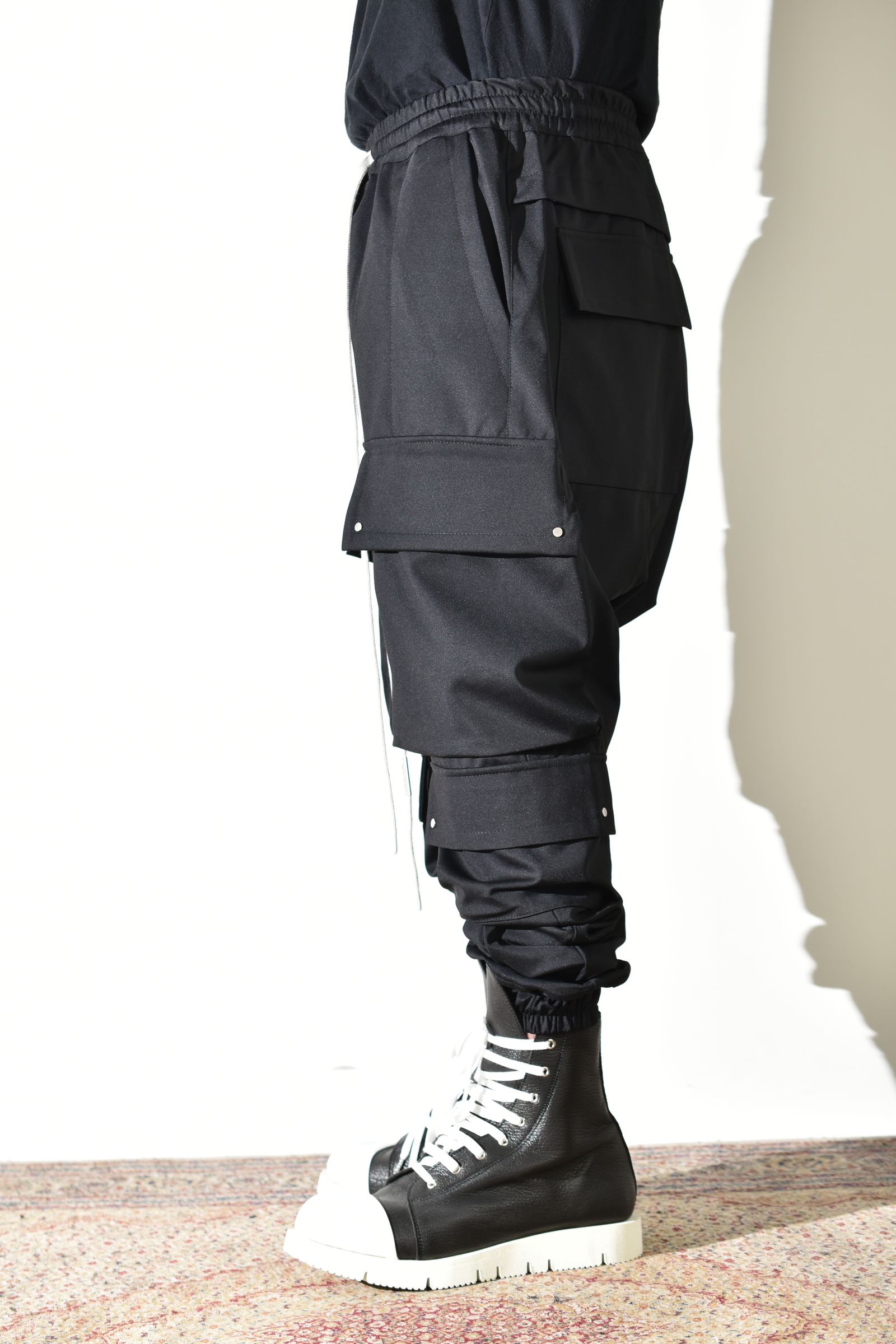Technical Nylon Military Sarrouel Easy Pants"Black" / テクニカルナイロンミリタリーサルエルイージーパンツ"ブラック"
