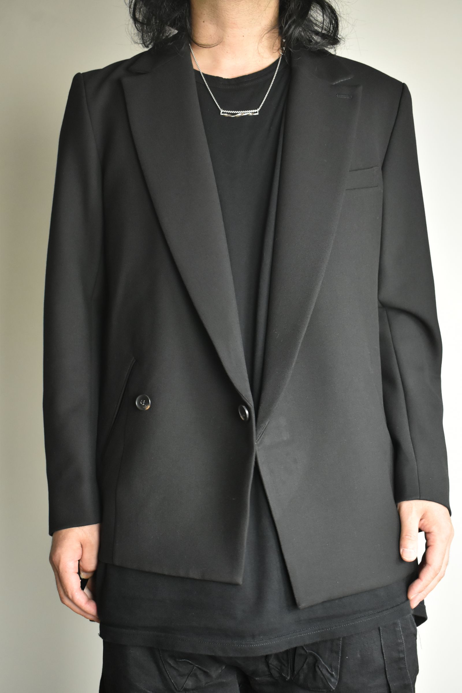 Notch Lapel Double Breasted Tailored Jacket "Black" / ノッチドラペルダブルブレストテーラードジャケット"ブラック"