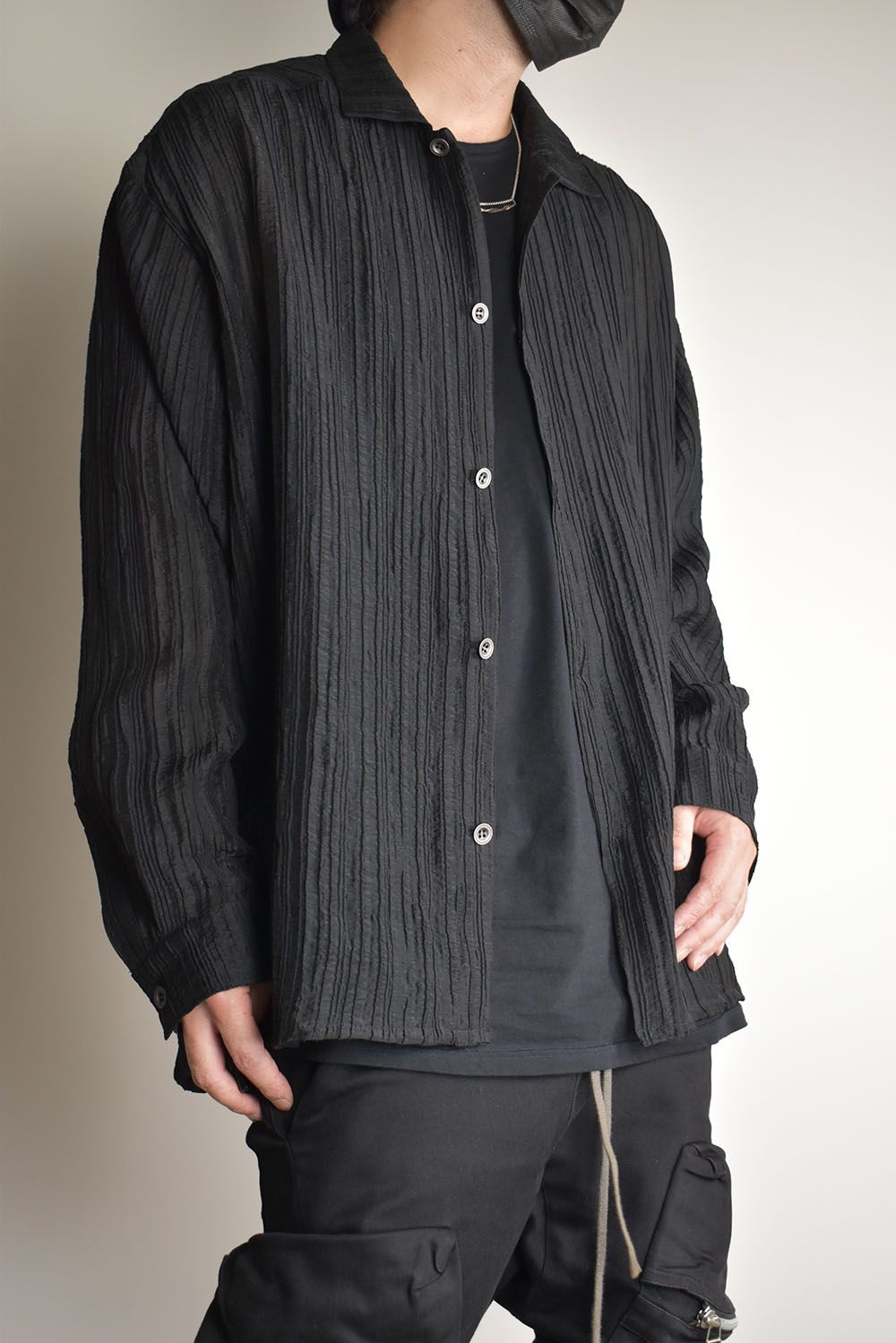 Sheer Yoryu Shirts"Black"/シアーシャツ"ブラック"