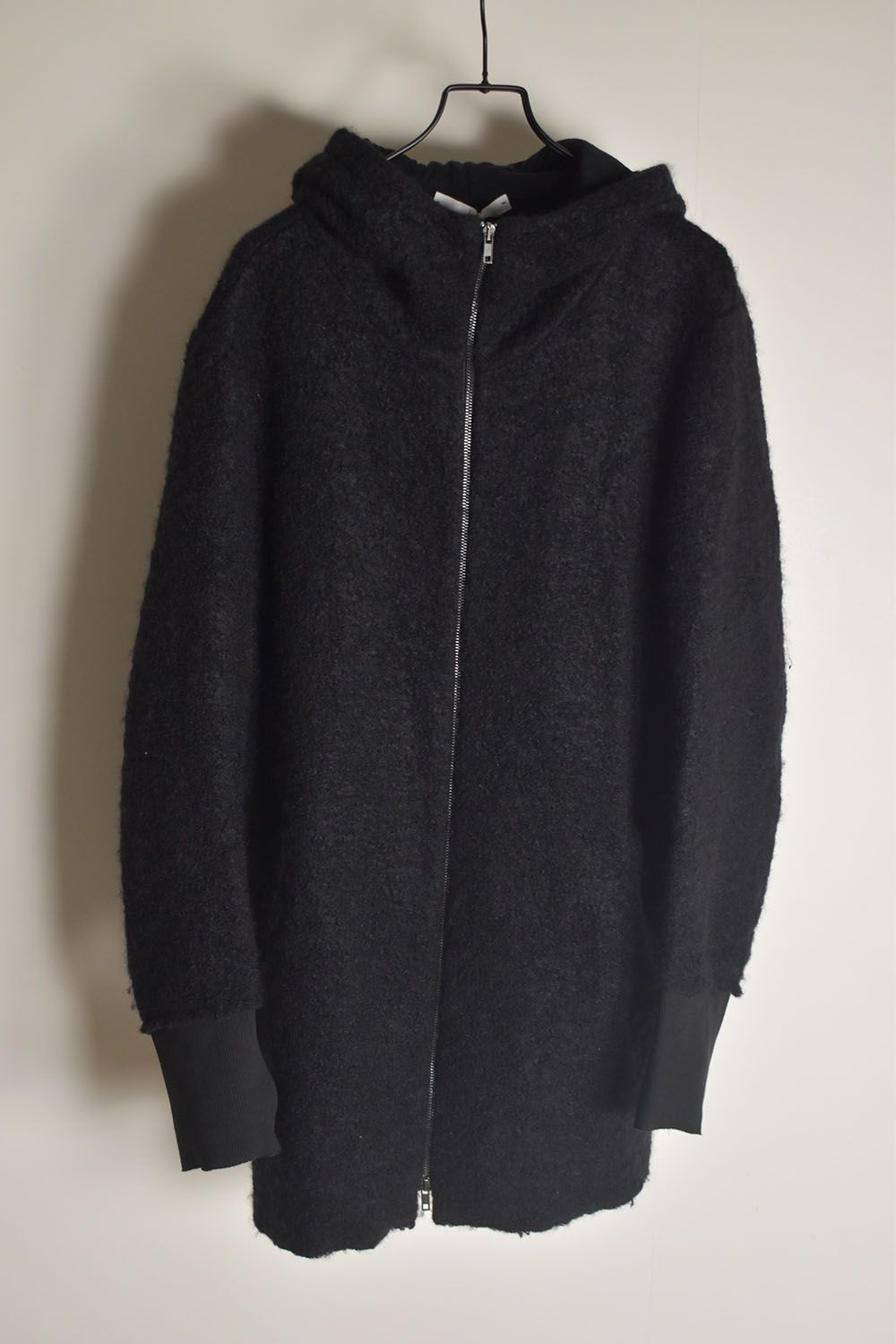 Mohair Knit Zip Hoodie "Black" / モヘアニットジップフーディ"ブラック"