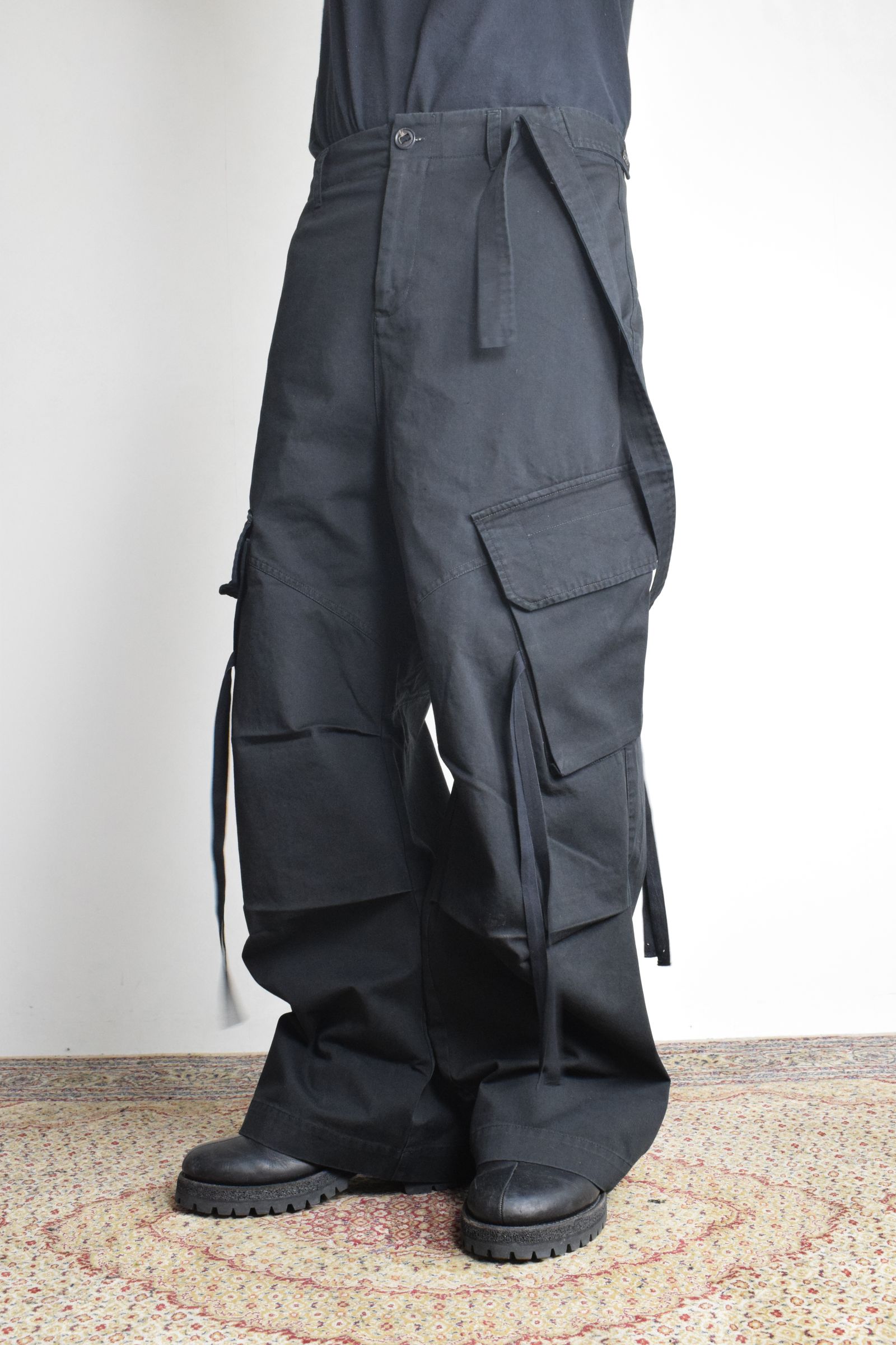 Cargo Flared pants"Black" / カーゴフレアパンツ"ブラック"