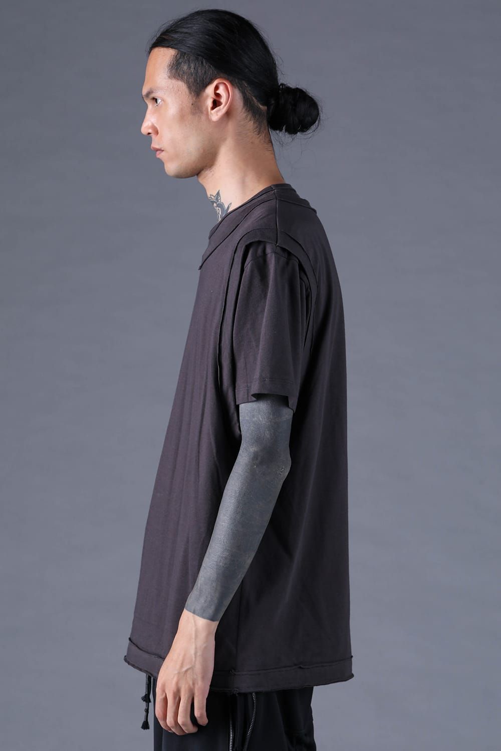 《2027SS先行予約分》30/- Cotton Layered S/S T-Shirt "Black" / Grey / Charcoal" / 30/-天竺レイヤードS/STシャツ "ブラック/グレー/チャコール"