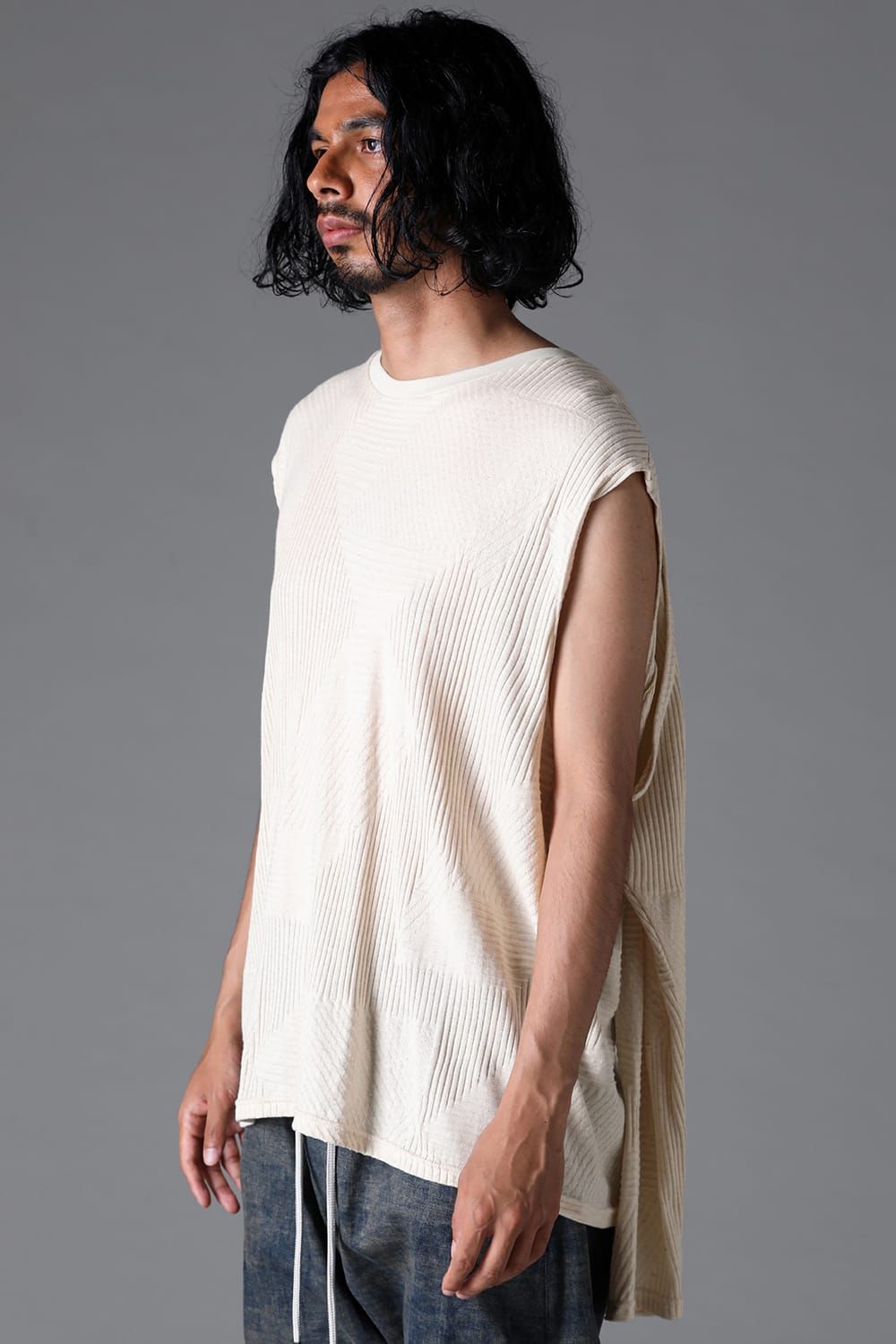《2026SS先行予約》Deformed Stripe Pattern Shiva Long Sleeve Tee "Black / Cream" /ディフォルメドストライプパターンシヴァロングスリーブ"ブラック/クリーム"