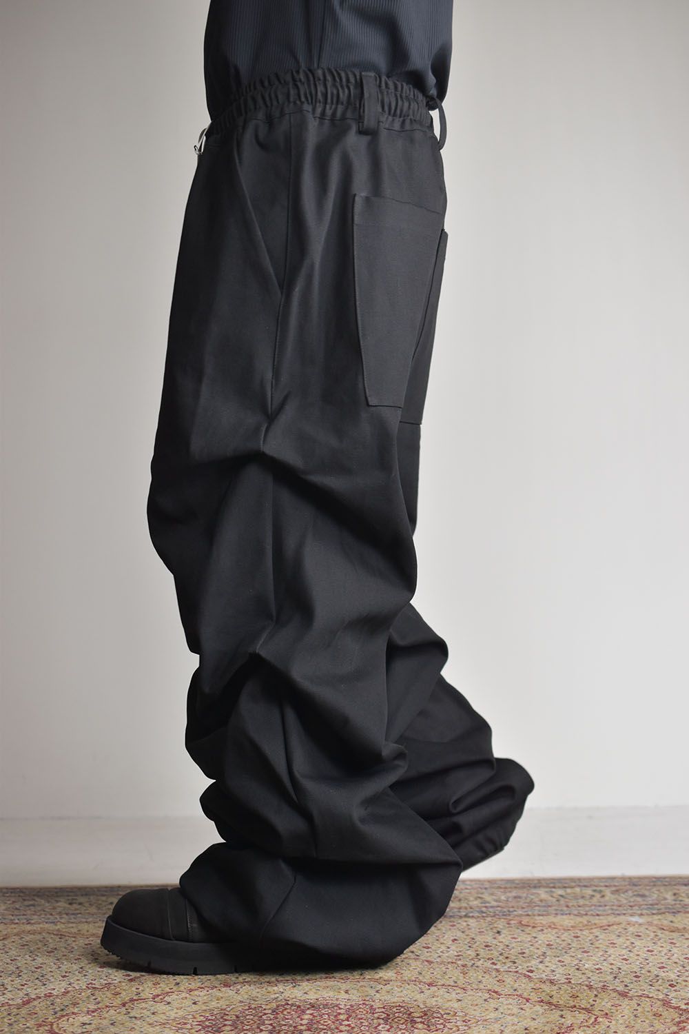 《2025AW先行予約》Denim Tuck Wide Pants"Black/Navy"/デニムタックワイドパンツ"ブラック/ネイビー"