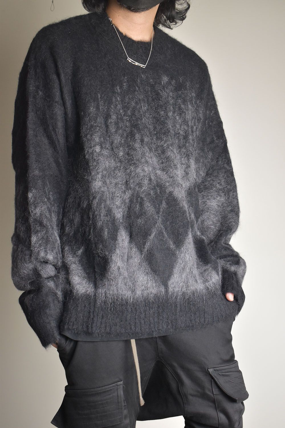 Mohair Alpaca Knit Pullover"Black Grap" / モヘアアルパカニットプルオーバー"ブラックグレープ"