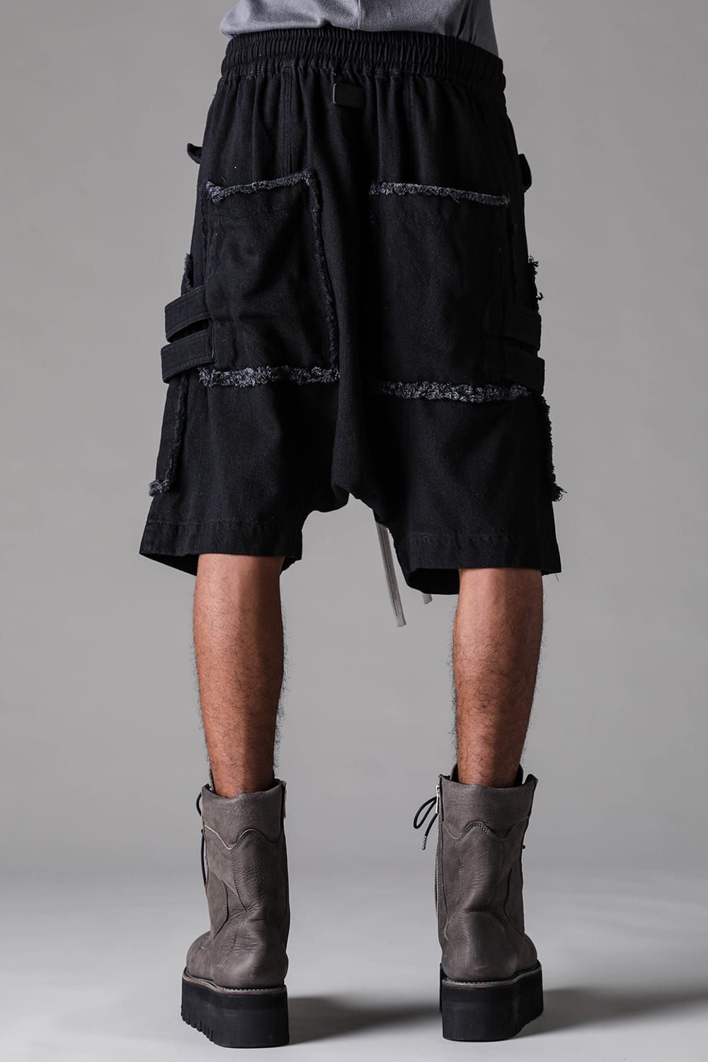 《2027SS先行予約》Loose Denim Cargo Shorts"Black" / ルーズデニムカーゴショーツ"ブラック"
