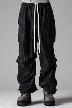 《2027SS先行予約》Ripple Sheer Tuck Wide Pants "Black" / リップルシアータックワイドパンツ"ブラック"