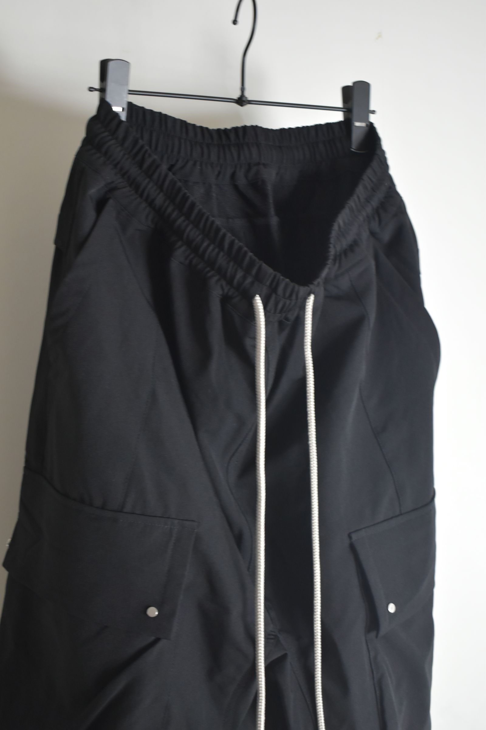 Stretch Nylon Military Sarouel Pants"Black" / ストレッチナイロンミリタリーサルエルパンツ"ブラック"