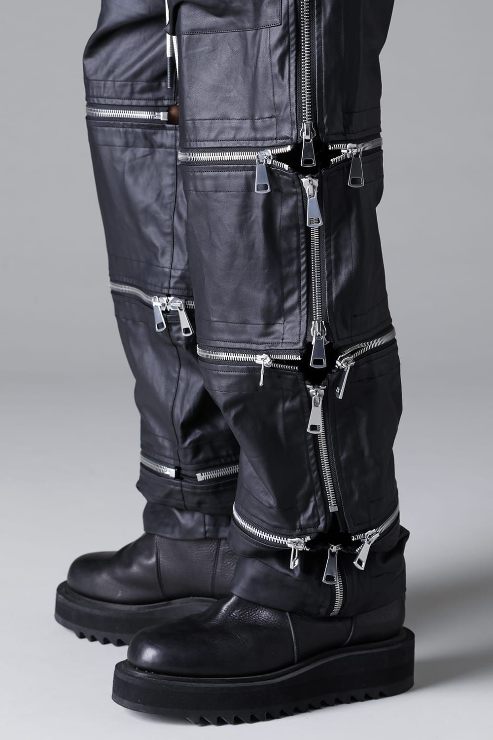 《2026SS先行予約》Matte Coating Zip Wide Pants"Black" / マットコーティングジップワイドパンツ"ブラック"