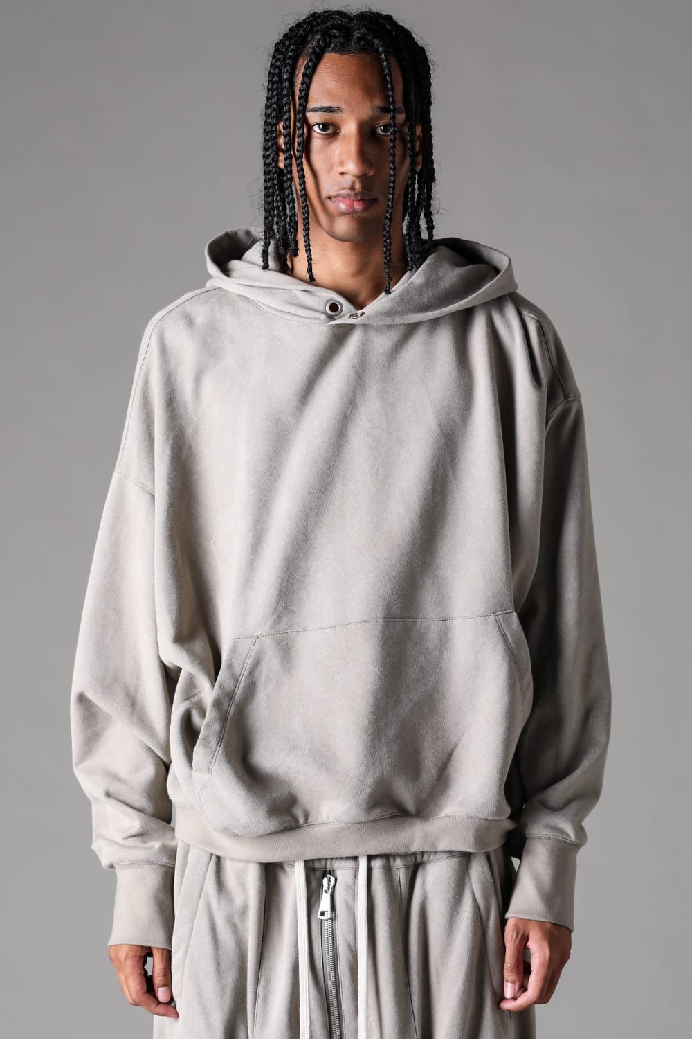 《2027SS先行予約》French Terry Pullover Hoodie "Black / Grey / L.Beige"/ フレンチテリー裏毛プルオーバーフーディ"ブラック / グレー /ライトベージュ"