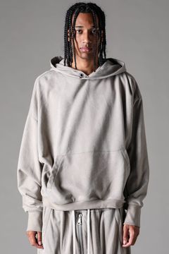 《2027SS先行予約》French Terry Pullover Hoodie "Black / Grey / L.Beige"/ フレンチテリー裏毛プルオーバーフーディ"ブラック / グレー /ライトベージュ"