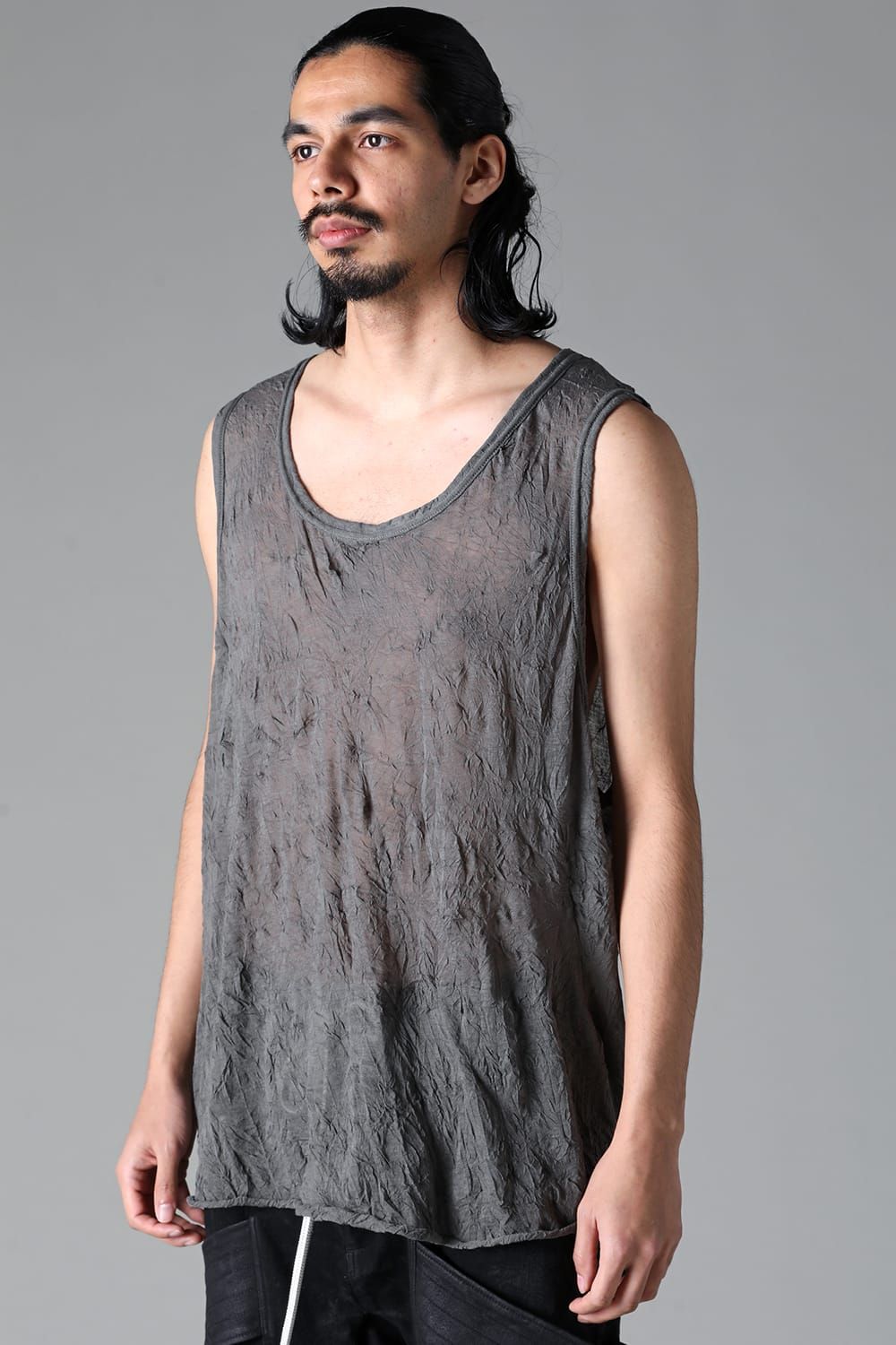 《2025AW先行予約》Gauze Washer Tank Top"Black / Grey / Ivory /Beige" /ガーゼワッシャタンクトップ"ブラック / グレー / アイボリー /ベージュ"