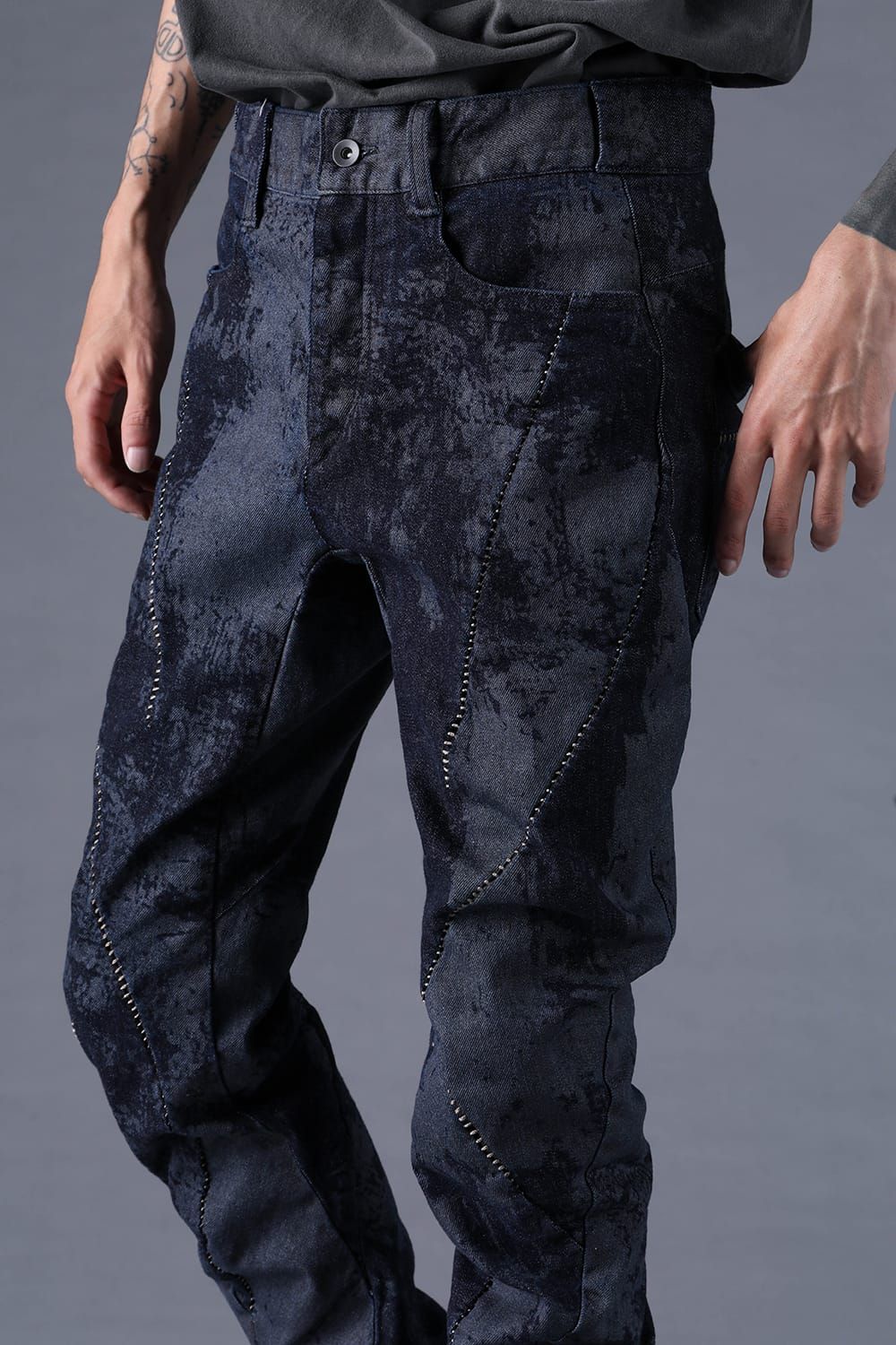《2027SS先行予約分》Brushed-Coated Twist Curve Pants"Indigo" / ブラッシュコーティングツイストカーブパンツ"インディゴ"