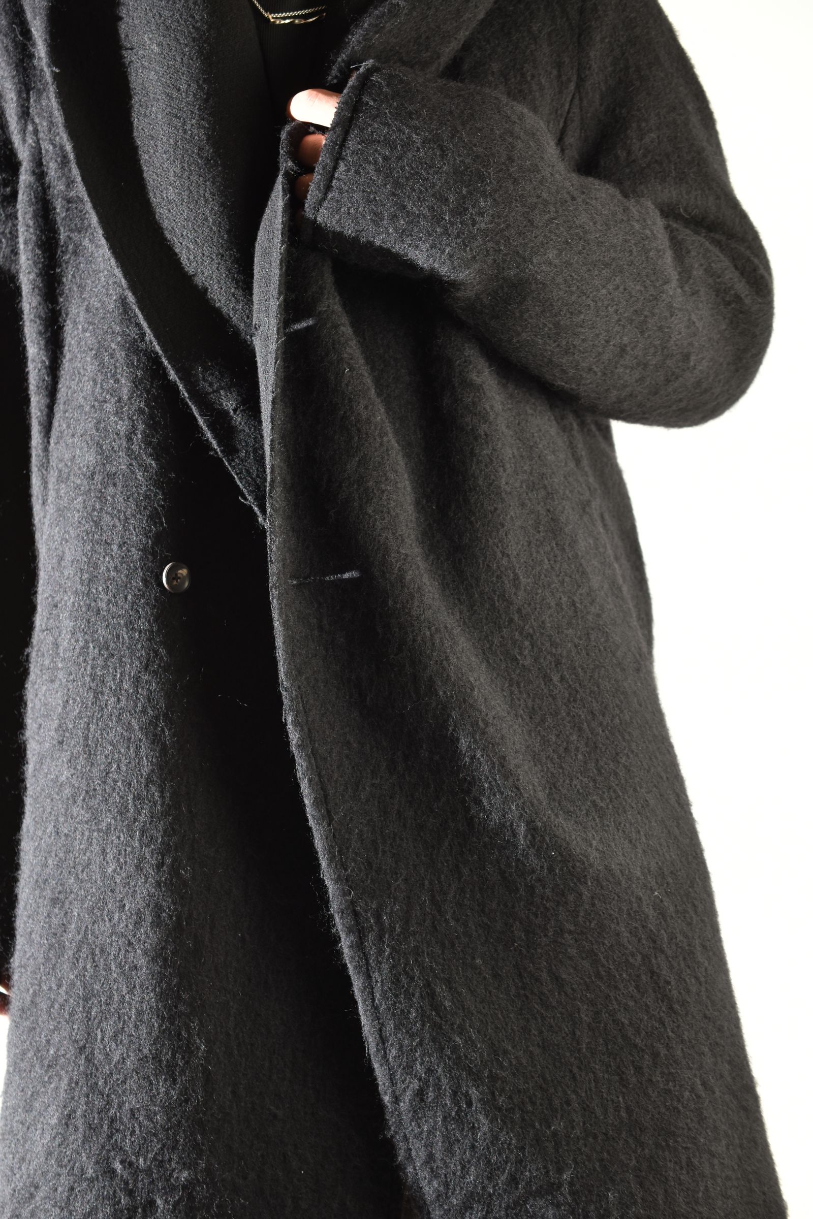 Shawl Collar Hoodie Coat "Black" / ショールカラーフーディコート"ブラック"