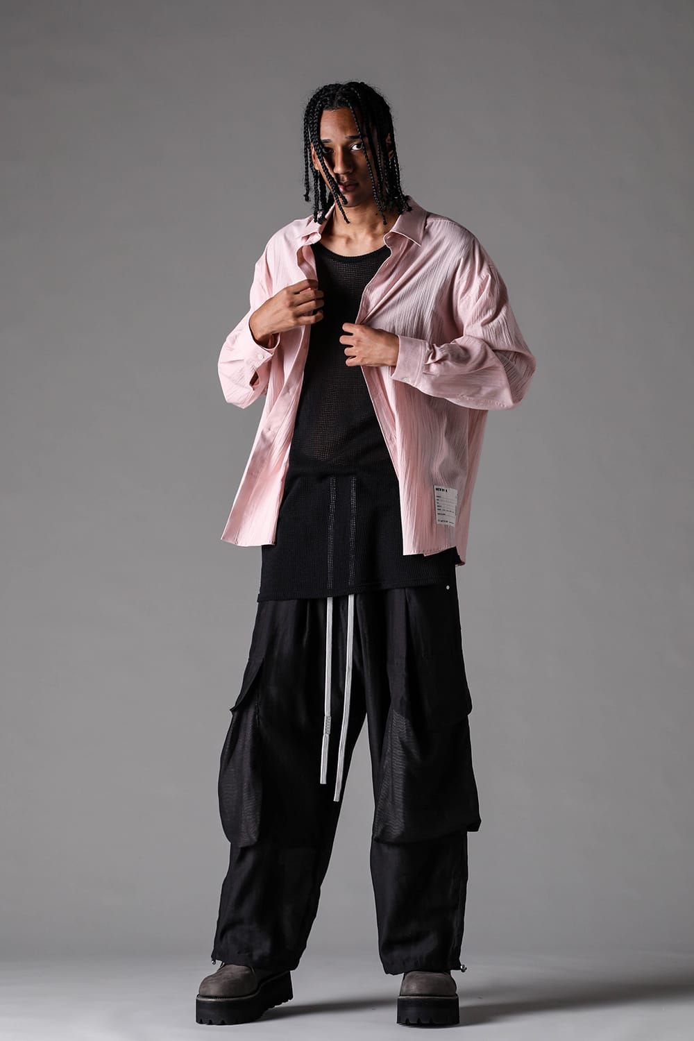 《2027SS先行予約》Cargo Tuck Wide Pants"Black " / カーゴタックワイドパンツ"ブラック"