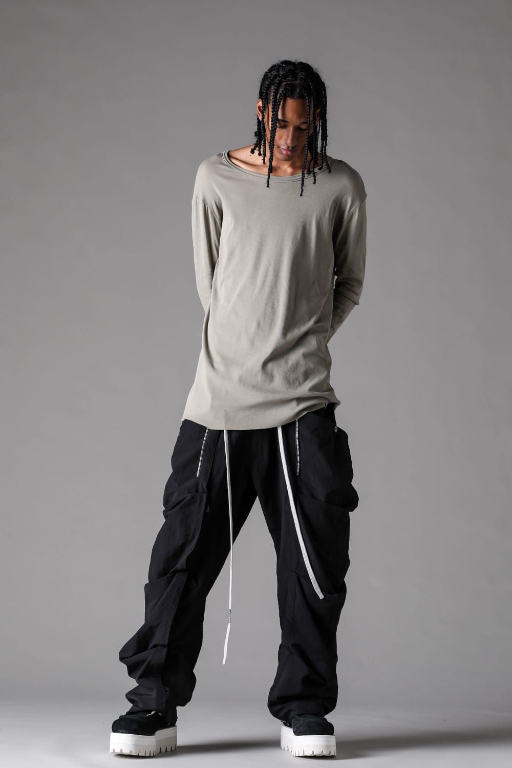 《2027SS先行予約》High Twist Rib Jersey Long Sleeve Tee "Black/ Sage Green / Brown / L.Grey / White "/ハイツイストリブジャージーロングスリーブTee"ブラック/セージグリーン/ブラウン/ライトグレー/ホワイト"