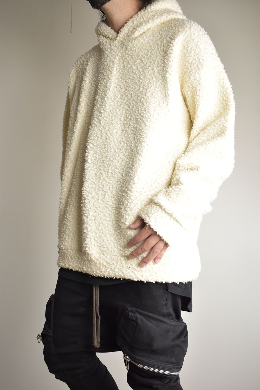 Wool Cotton Boa Hoodie Pullover"White" /  ウールコットンボアフーディプルオーバー"ホワイト"