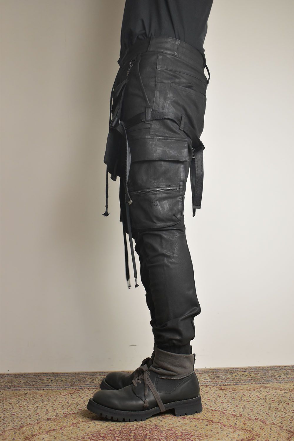 Product Coating Bag Attached Cargo Jogging Pants"Black" / 製品コーティングバッグアタッチドカーゴジョグパンツ"ブラック"