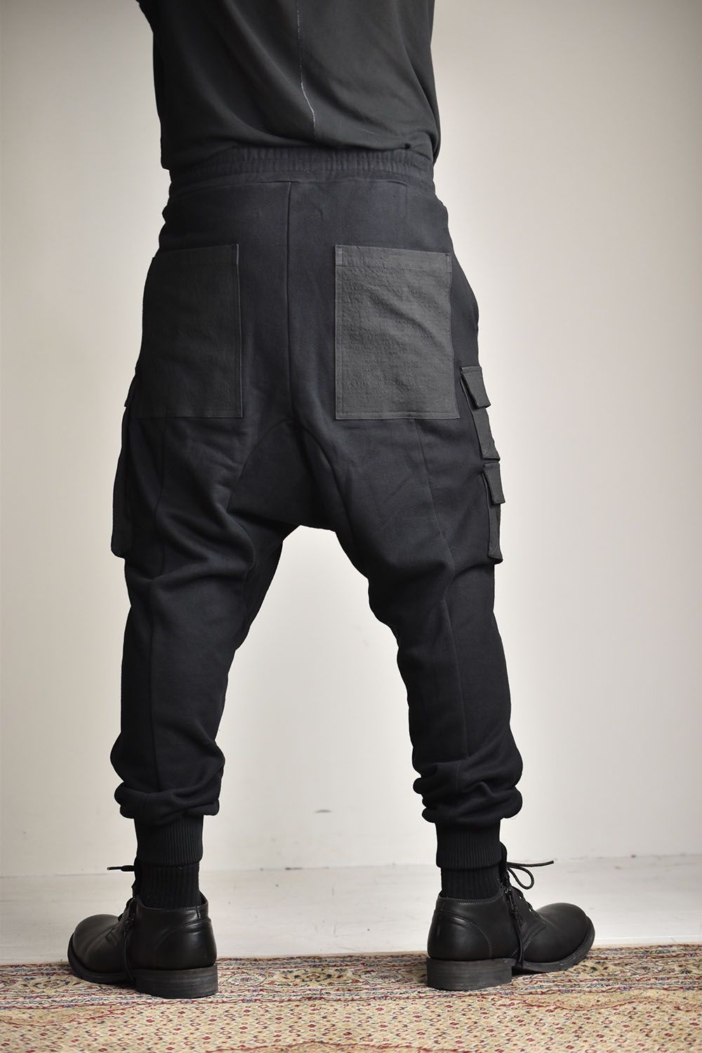 D.HYGEN - Non-ply Yarn Lined Drop Crotch Cargo Wide Jogger Pants 