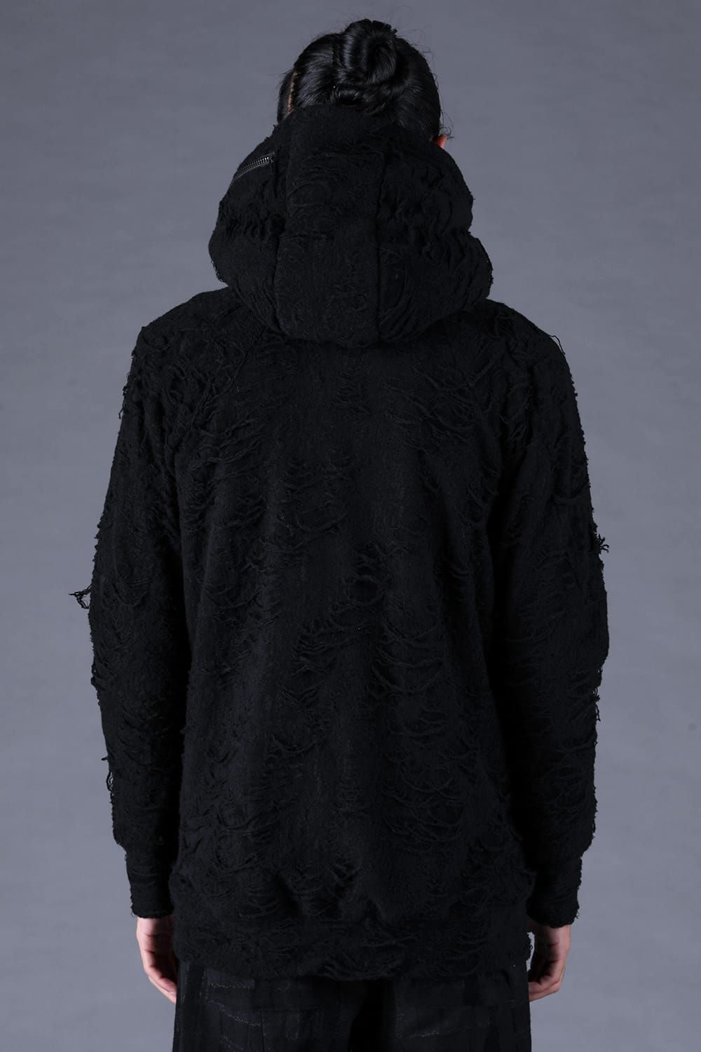 Damage Pile Zip-Up Hoodie"Black" / ダメージパイルジップアップフーディー"ブラック"