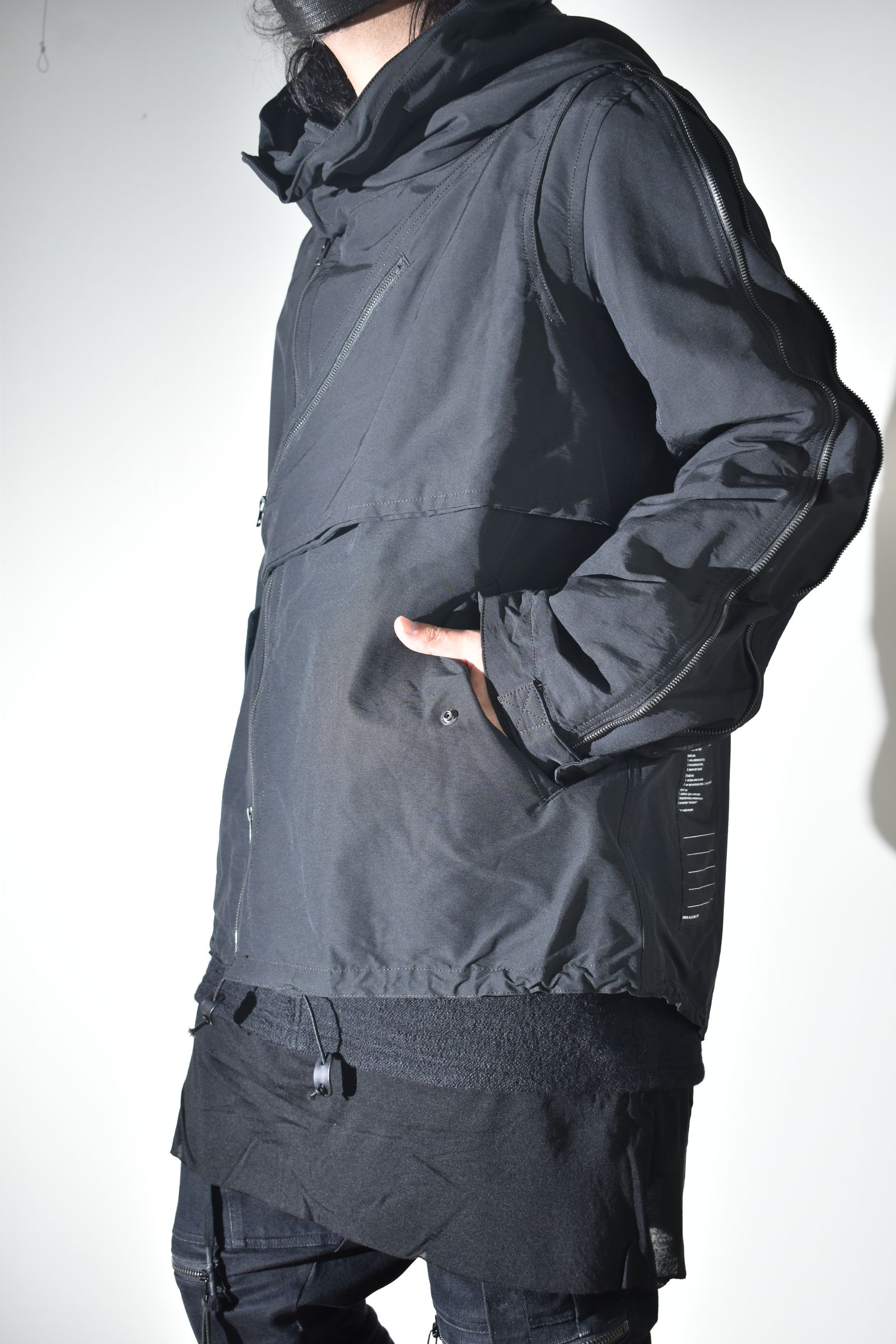 Multi Zip Short Mods Coat"Black" / マルチジップショートモッズコート"ブラック"